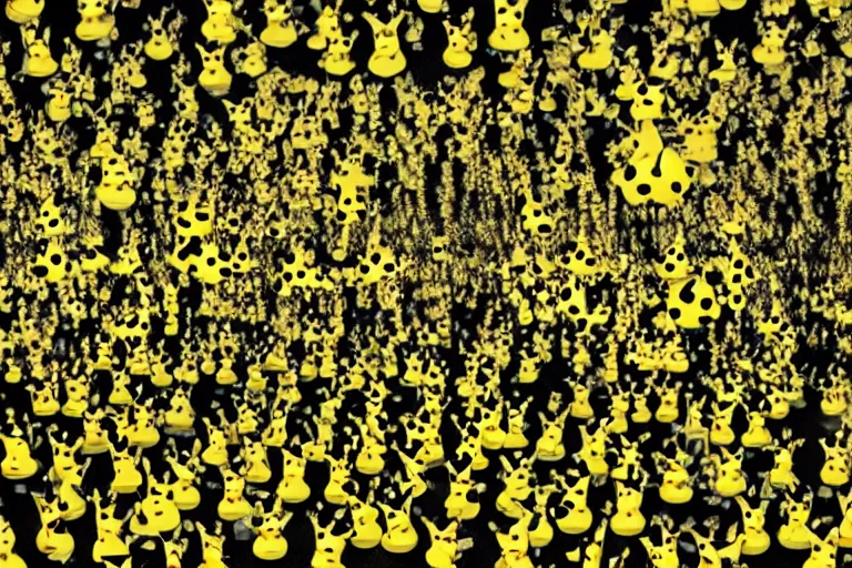 Prompt: Yayoi Kusama infinity room filled with pikachus photorealistic hyperdetailed 35mm 4k