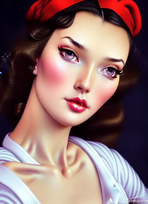 Prompt: glamorous and sexy nurse in blouse, beautiful, pearlescent skin, natural beauty, seductive eyes and face, elegant girl, natural beauty, very detailed face, seductive lady, full body portrait, various pose, natural lights, photorealism, summer vibrancy, cinematic, a portrait by artgerm, rossdraws, Norman Rockwell, magali villeneuve, Gil Elvgren, Alberto Vargas, Earl Moran, Enoch Bolles