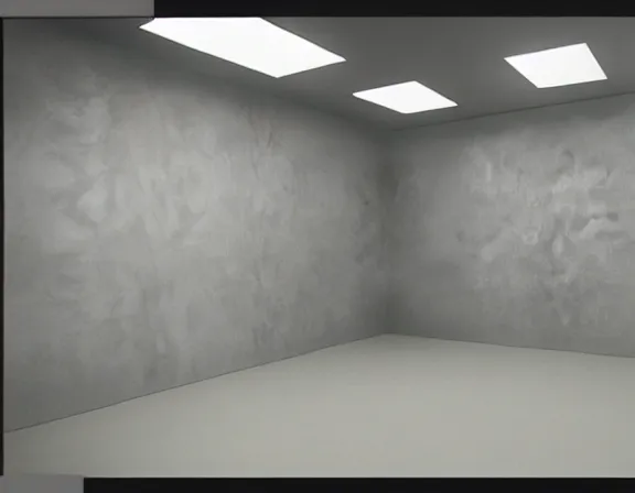 Prompt: 8 k, highly detailed ultra realistic medium size room with figure film still 1 9 9 2 industrial skin water mold