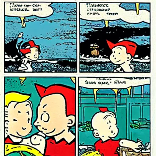 Image similar to a splash panel from Tintin by Hergé