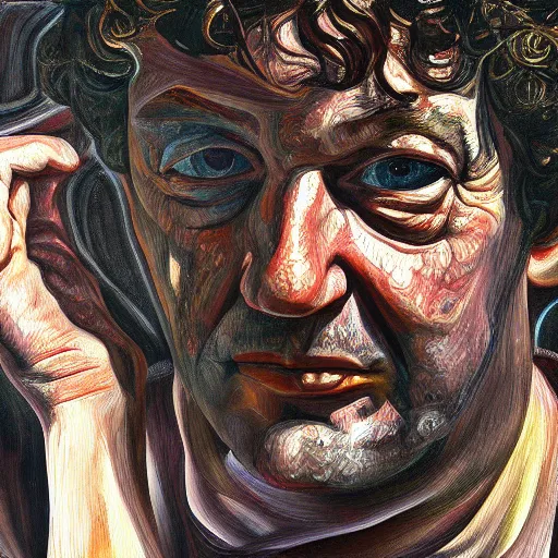 Image similar to high quality high detail painting by lucian freud, hd, dean ween