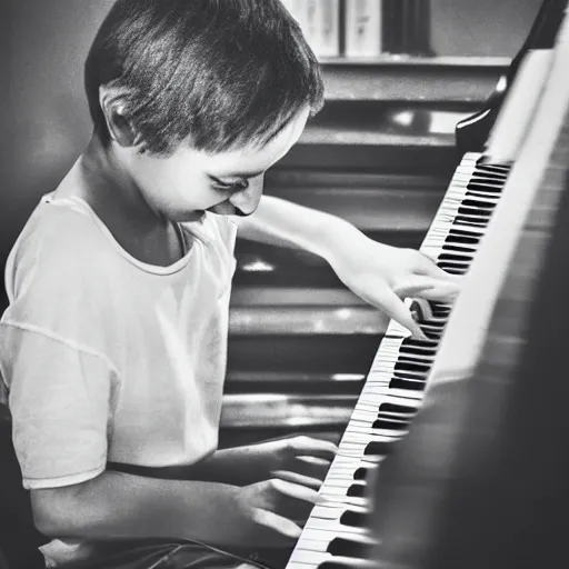 Image similar to happy pianist playing piano