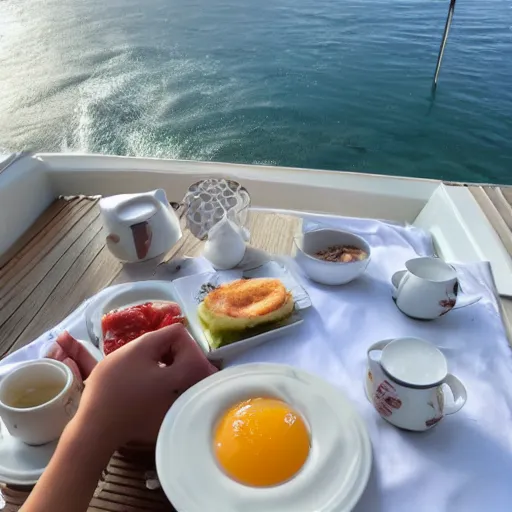 Image similar to good morning breakfast on the sea