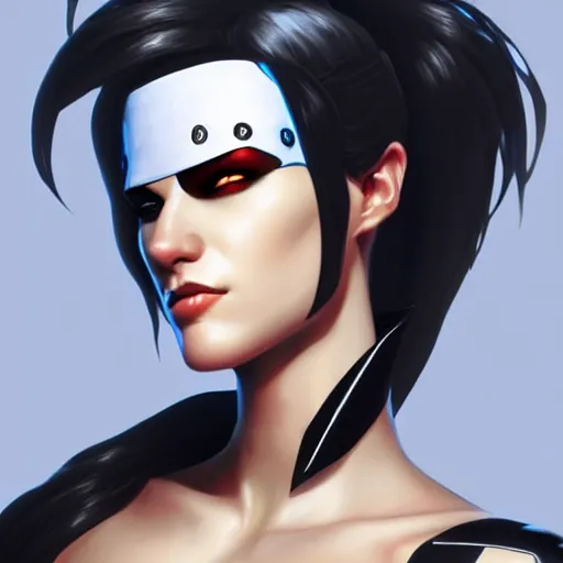 Prompt: Domino X-force pale purely white skin black spot over LEFT eye, highly detailed, digital painting, artstation, concept art, smooth, sharp focus, illustration, no spot over right eye