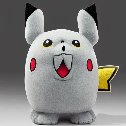 Prompt: pikachu gray moai statue