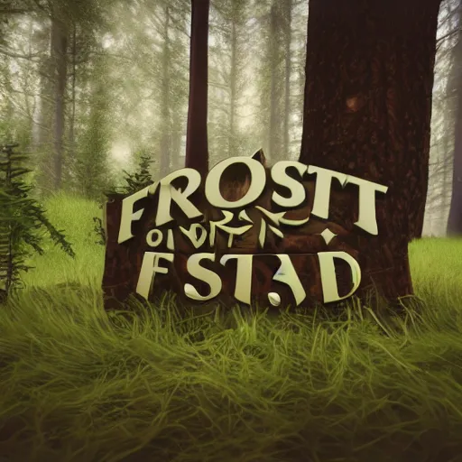 Prompt: forest, game logo, 3d render