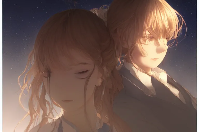 Image similar to portrait of beautiful femalaya, by alvar aalto, violet evergarden, trending pixiv, hd, very detailed, vivd, stunning atmosphere, light effects.