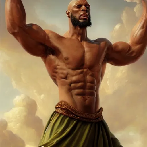 Image similar to the ultimate gigachad, incredibly muscular Kevin Garnett trending on artstation oil on canvas by J.C. Leyendeck and Edmund Blair Leighton and Charlie Bowater octane render