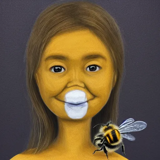 Image similar to bee with human face