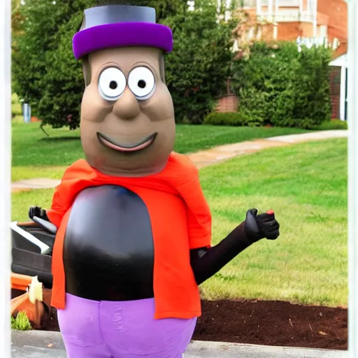 Prompt: Mr. Planters Peanut man as an eggplant