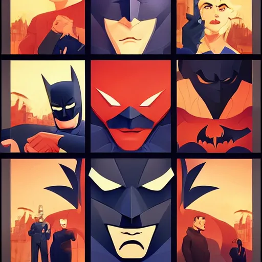 Image similar to face icon stylized minimalist batman : the animated series, loftis, cory behance hd by jesper ejsing, by rhads, makoto shinkai and lois van baarle, ilya kuvshinov, rossdraws global illumination