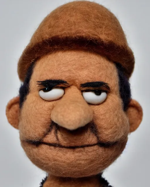 Image similar to tuco salamanca as a muppet. highly detailed felt. hyper real photo. 4 k.