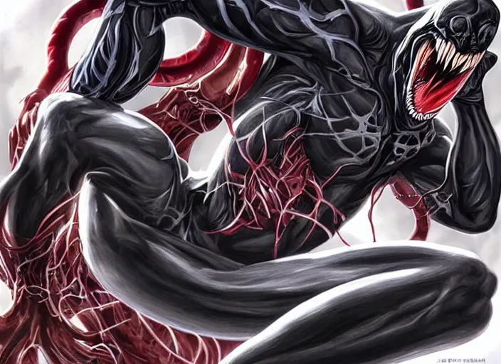 Image similar to artwork of venom by artgerm