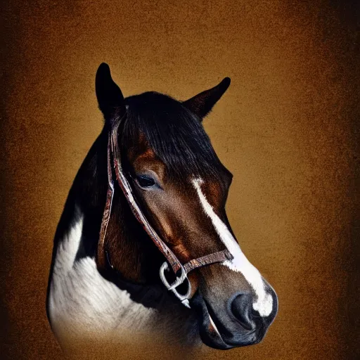 Prompt: horse einstein portrait
