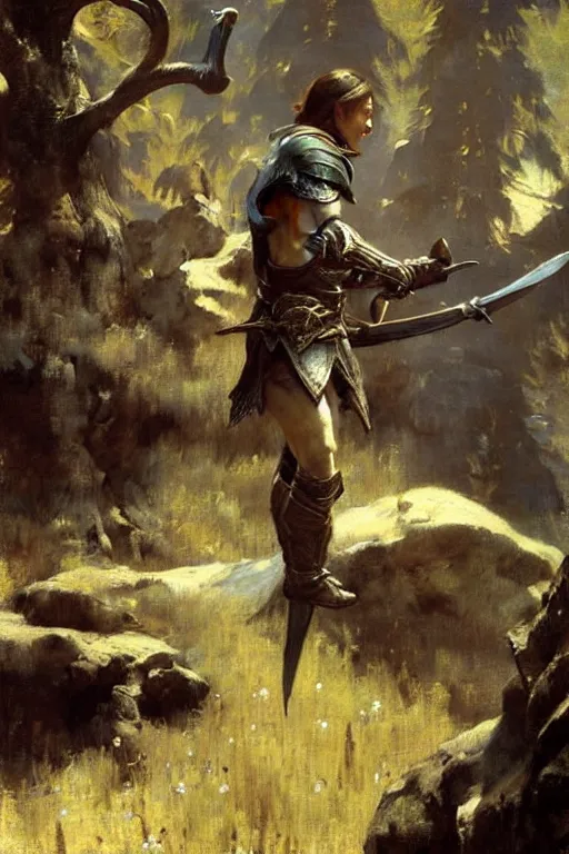 Image similar to skyrim, painting by gaston bussiere, craig mullins, j. c. leyendecker, edgar degas