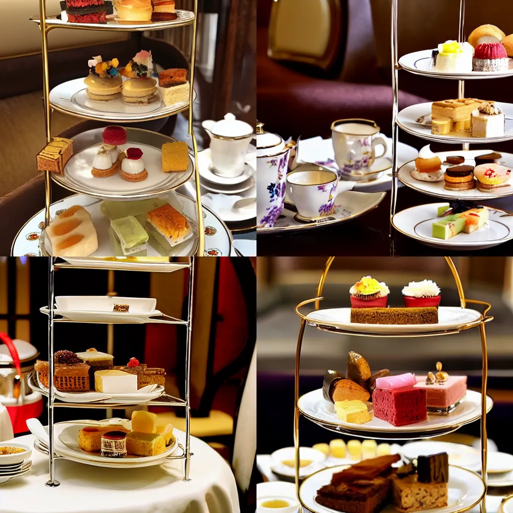 Prompt: high tea at the Savoy