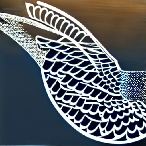 Image similar to vector art for cnc plasma, laser, unique modern bird design pattern