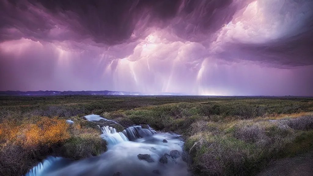 Image similar to amazing landscape photo of sapulpa oklahoma by marc adamus, beautiful dramatic lighting