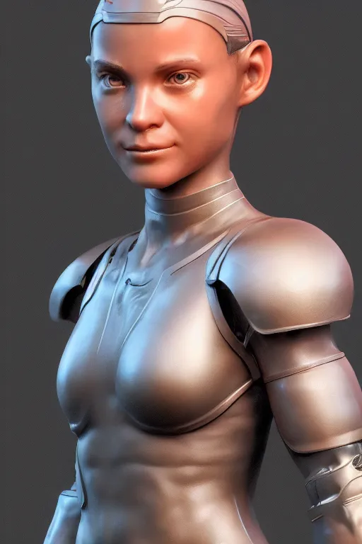 Prompt: a highly detailed zbrush sculpt of athletic girl in armor, concept design, cinematic light, featured on artstation, octane render, path tracing, sharp focus, 4 k