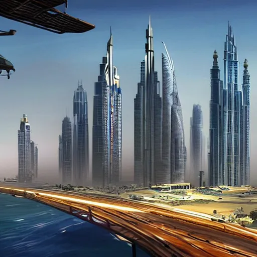 Image similar to gta : dubai, concept art