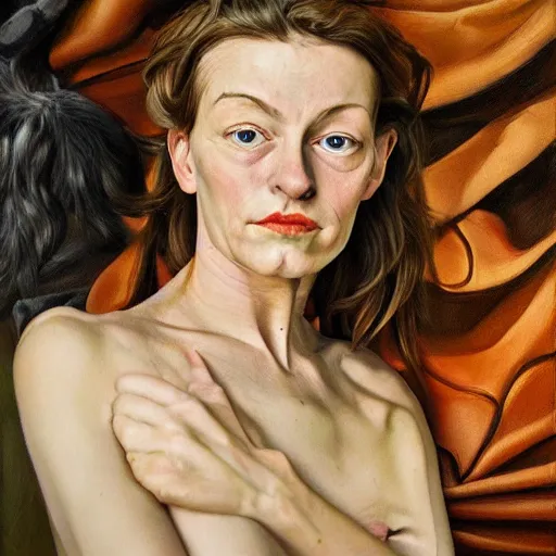 Prompt: high quality high detail painting by lucian freud, hd, portrait of liv tylor, photorealistic lighting