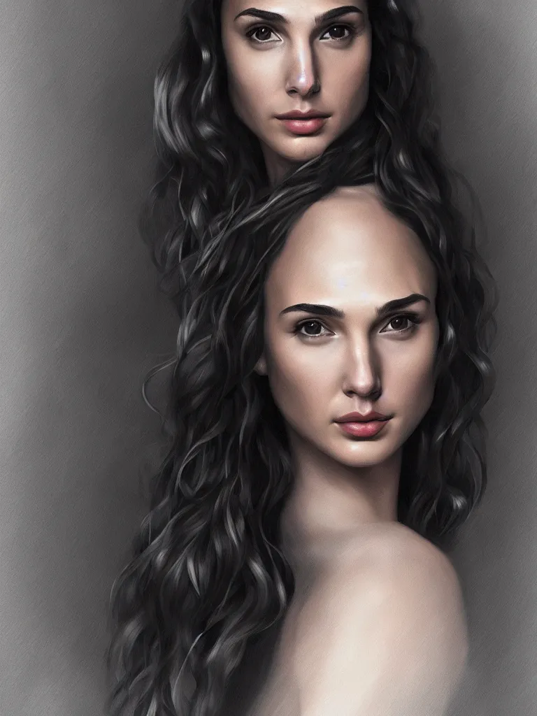 Image similar to a beautiful portrait of gal gadot by Karmen loh and, detailed, proportional, trending on art station, 4k