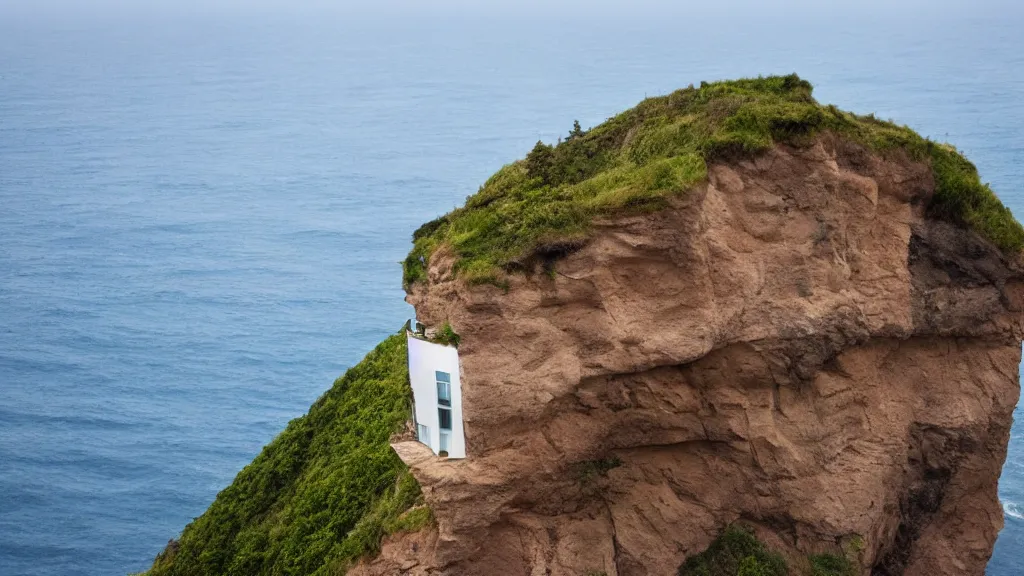 Image similar to house built on the side of a cliff, award winning photo