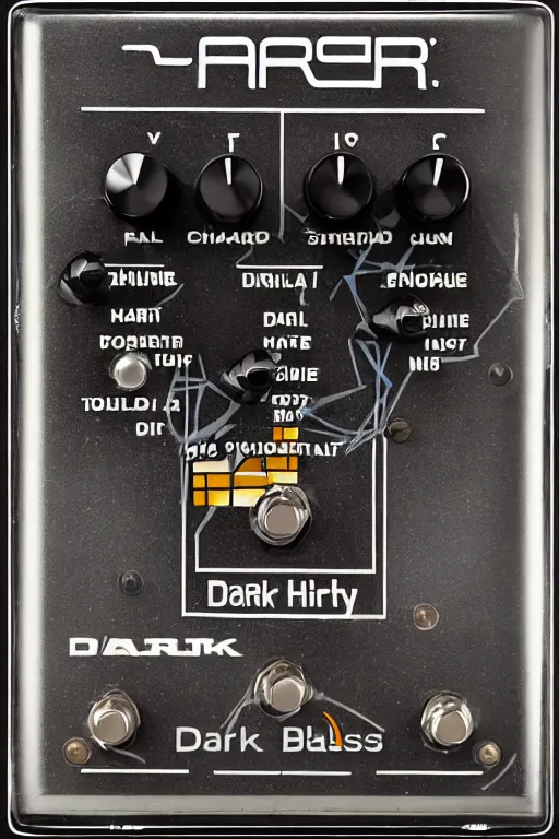 Prompt: Digital World. Dark Heart. Dark World is the first fully digital offering from Chase Bliss Audio; a unique dual channel reverb that we made with a little help from our friends. Cooper FX is responsible for the “Dark” channel; a collaborative effort influenced partly by their Generation Loss and Outward designs. Keeley Electronics crafted the “World” channel, which houses three absolutely gorgeous Hall, Plate, and Spring algorithms. Put together, the channels can be routed in 33 distinct ways, creating a stunning palette of reverb ranging from subtle, tasteful, and lush all the way to broken video cassette, glitch shimmer, and inf i nite freeze. Add all this to the dense digital control and full MIDI, dip-switch, and preset implementation Chase Bliss is known for, and you have yourself a very fun, powerful, and player-friendly reverb pedal in a small package. an image of a beautiful woman.