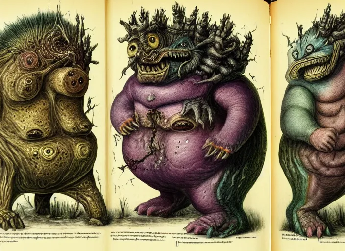 Image similar to bizarre bestiary of repressed unconscious emotional monsters and creatures