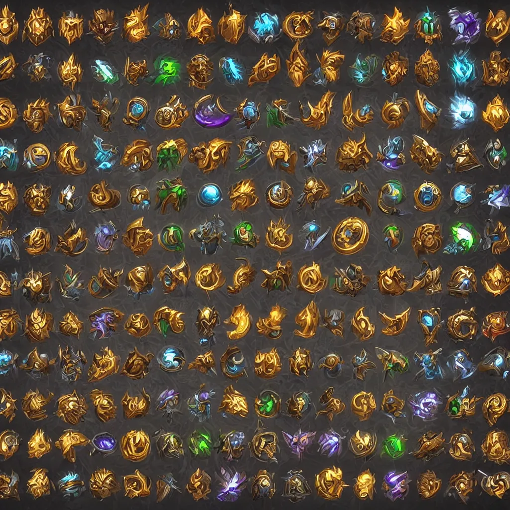Prompt: set of wow skill icons