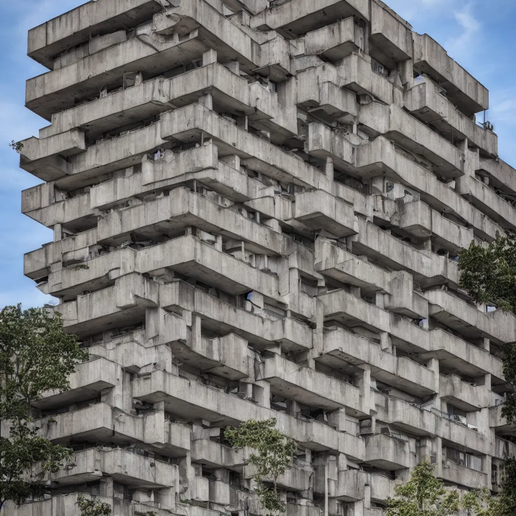 Image similar to a mid-century brutalist building on Instagram