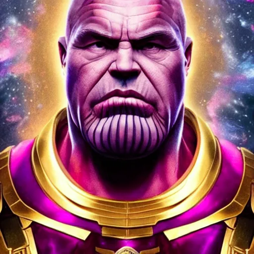 Prompt: Putin as thanos, Cinematic, Portrait, Ultra-HD, Beautiful Lighting, insanely detailed and intricate, hypermaximalist, elegant, ornate, hyper realistic, super detailed