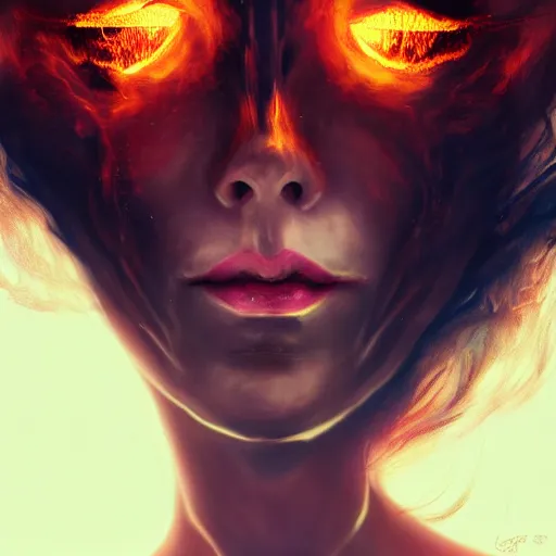 Image similar to anonymous as fire, award winning creature portrait photography, extremely detailed, artstation, 8 k, sensual lighting, incredible art, wlop, artgerm