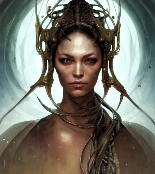 Prompt: portrait of a dark Jedi by karol bak, WLOP, James Jean, tom bagshaw, rococo, trending on artstation, fantasy magic fashion girl portrait, glossy eyes, face, fantasy, intricate, elegant, highly detailed, digital painting, concept art, smooth, sharp focus, illustration, cinematic lighting, hyper realism, octane render, 8k, hyper detailed.