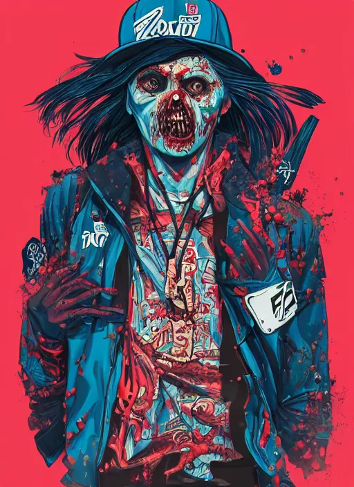 Image similar to zombie full body hiphop streetwear drip, tristan eaton, victo ngai, artgerm, rhads, ross draws