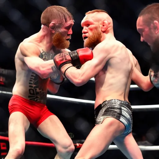 Image similar to gollum wrestling with conor mcgregor