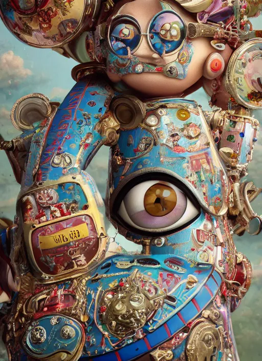 Prompt: closeup of a tin toy cara delevingne, depth of field, zeiss lens, detailed, symmetrical, centered, fashion photoshoot, by nicoletta ceccoli, mark ryden, lostfish, earl nore, hyung tae, frank frazetta, breathtaking, 8 k resolution, extremely detailed, beautiful, establishing shot, artistic, hyperrealistic, octane render