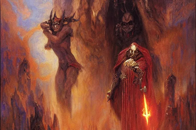 Image similar to an ancient evil sith lord. art by gaston bussiere.