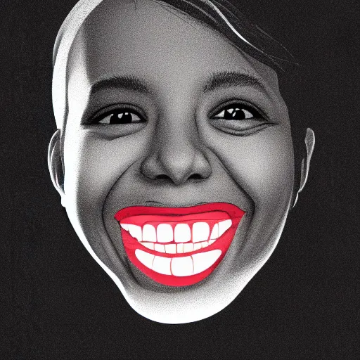 Image similar to a smile, black background, digital illustration