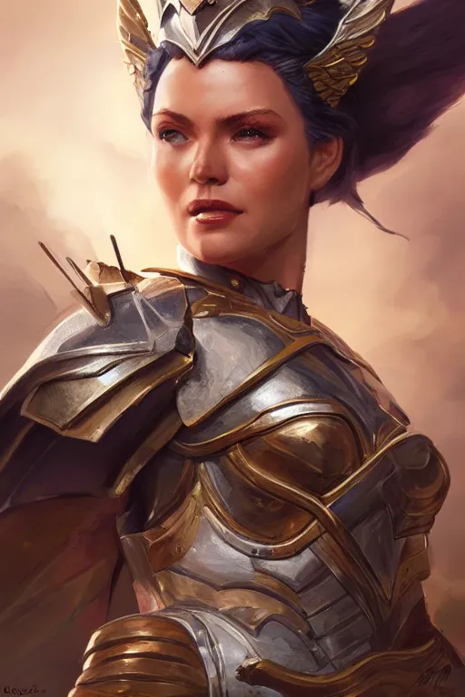 Image similar to amazon valkyrie athena, d & d, fantasy, portrait, highly detailed, headshot, digital painting, trending on artstation, concept art, sharp focus, illustration, art by artgerm and greg rutkowski and magali villeneuve