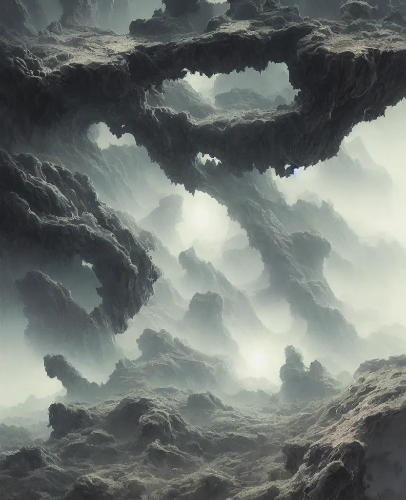 Image similar to realistic photography of planet earth from space, the planet is devoured by a black fungus, deep focus, intricate, elegant, highly detailed, foggy, misterious, digital painting, artstation, concept art, matte, sharp focus, art by artgerm and greg rutkowski and alphonse mucha