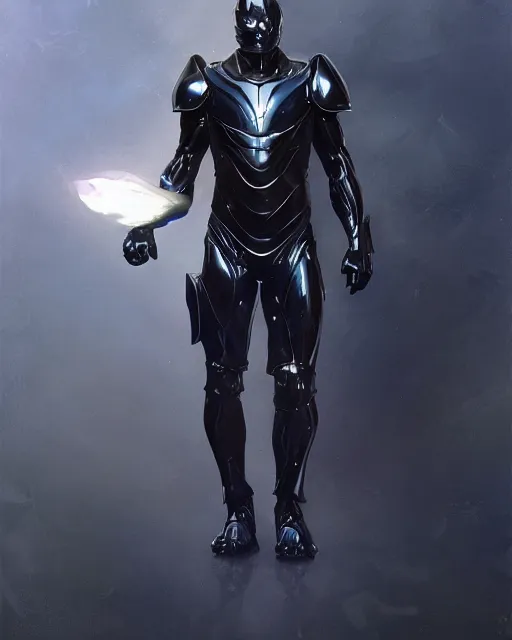 Prompt: muscled character concept of iridescent sinewy smooth muscular male sleek glossy indigo black pearlescent scifi armor with continuous smooth black featureless helmet, by greg rutkowski, mark brookes, jim burns, tom bagshaw, magali villeneuve, trending on artstation