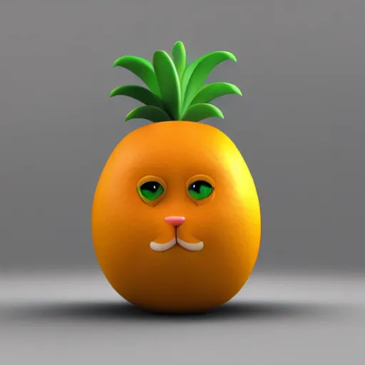 Prompt: multicolor 3 d render of funny cat as mango fruit by blender guru ultra realtic materials cycle render created at modern world in 4 k ultra high resolution, with funny feeling