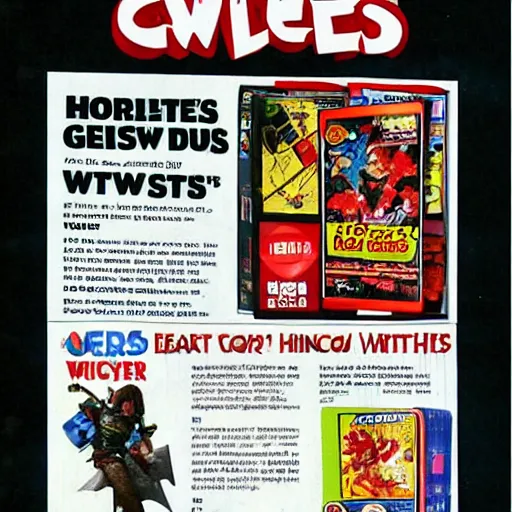 Prompt: 1990s Toys R Us newspaper ad for the hot new Witcher game on Sega Genesis