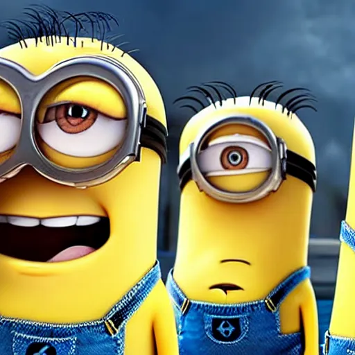 Prompt: movie frame of benjamin netanyahu as a minion from despicable me, hd, 8 k