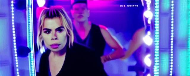 Image similar to 2 5 th anniversary 2 0 2 5 music video still, billie piper -'day & night ( billie's version ) ', produced by stargate tor & mikkel, popstar comeback single, choreography by jojo gomez, dancefloor, disco lights,'0 0 s nostalgia, singer - songwriter, nightclub, top 4 0