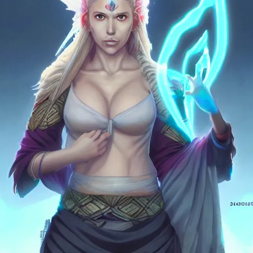 Prompt: anime portrait of Scarler Johansson as a shaman yedi using dark force to eliminate trump as an anime antagonist by Stanley Artgerm Lau, WLOP, Rossdraws, James Jean, Andrei Riabovitchev, Marc Simonetti, and Sakimichan, trending on artstation