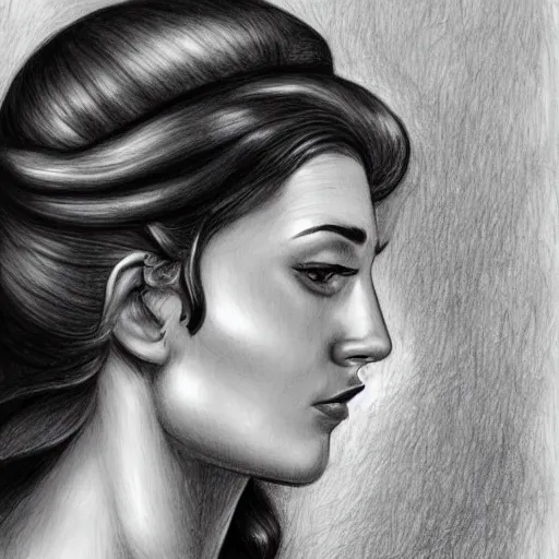 Prompt: A beautiful drawing of a person in profile, with their features appearing both in front of and behind their head. Greek, stock photo by Heather Theurer, by Ernie Barnes spontaneous