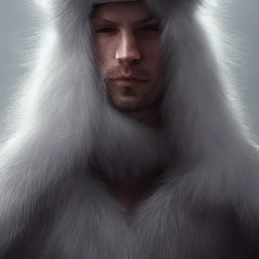 Image similar to portrait of a white panter with a very long fur and wizard hat, fantasy, trending on artstation, heroic pose, illustration, highly detailed, simple, 8k