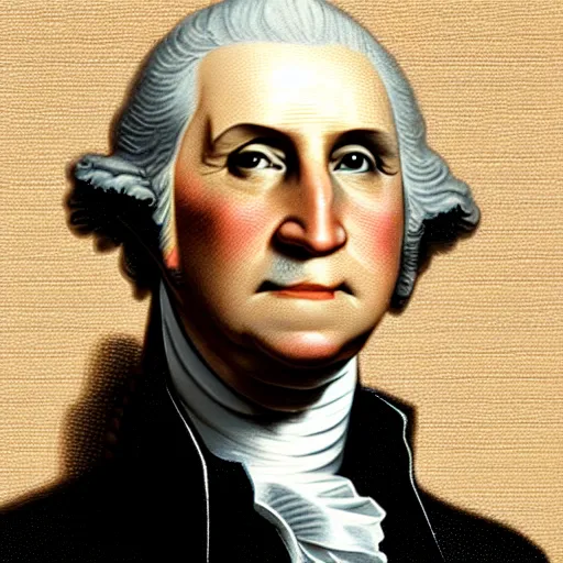 Image similar to hyper realistic dslr shot of george washington incredible detail features in 2 0 2 2